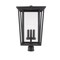 Z-Lite Seoul 3 Light Outdoor Post Mount Fixture, Oil Rubbed Bronze & Clear 571PHXLR-ORB - alternate 5